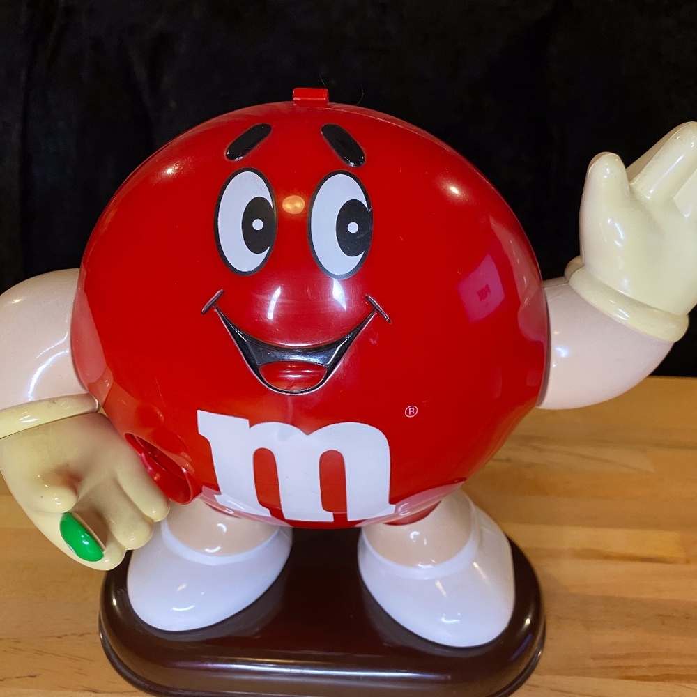 Vintage 19921Red M & M Candy Dispenser 9" Tall M&M's Mars Inc.